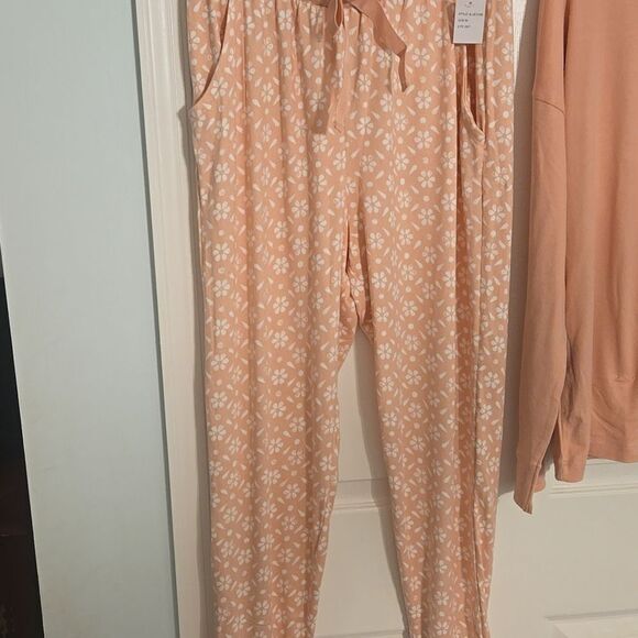 Wonderly Orange Pajama Set Soft Knit Sleepwear - Picture 6 of 10